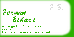 herman bihari business card